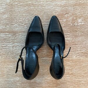 J. Crew Black Textured Heels Sz 10